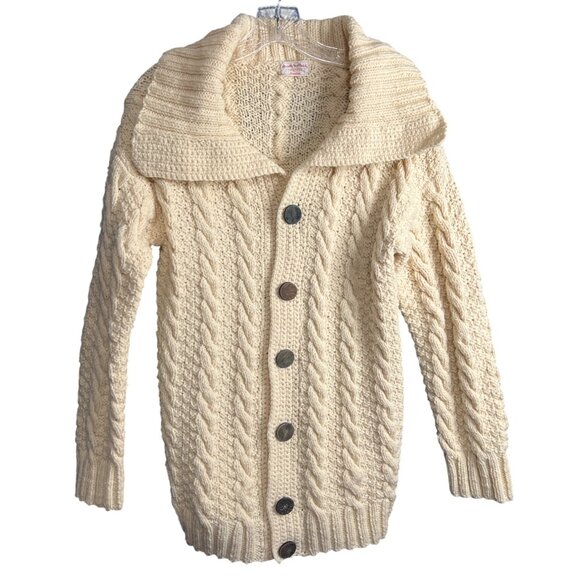 Handmade Cable Knit Cardigan Sweater  Womens M - Picture 6 of 6